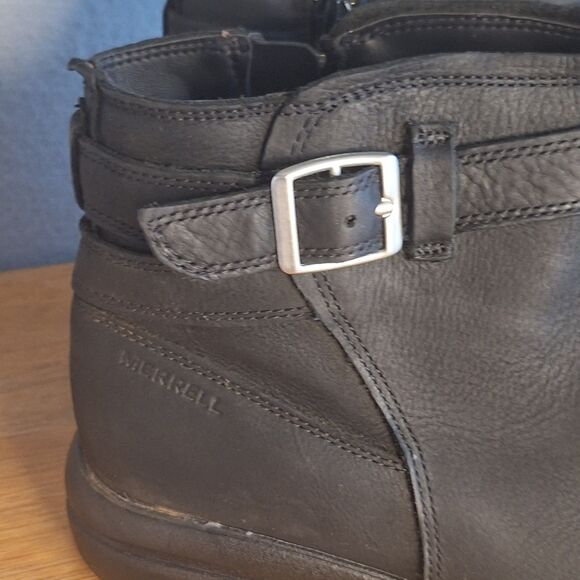 Merrell Andover Bluff Ankle Boots Women’s US 11 Black Leather Waterproof Chelsea - Picture 8 of 10